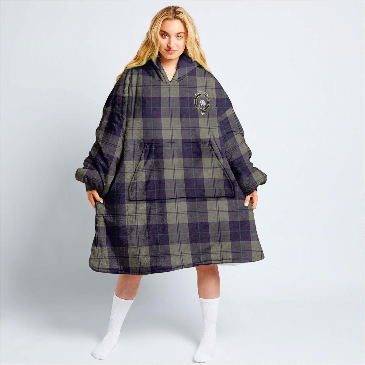 Cunningham Dress Blue Dancers Tartan Hoodie Blanket