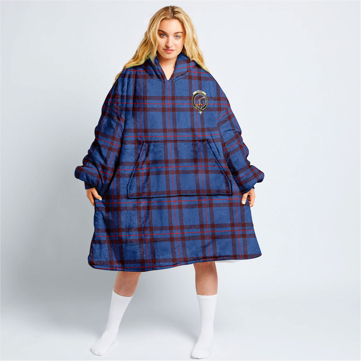 Elliot Modern Tartan Hoodie Blanket