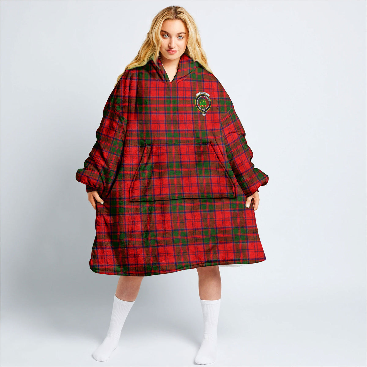 Grant Modern Tartan Hoodie Blanket