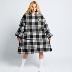 MacFarlane Black _ White Tartan Hoodie Blanket