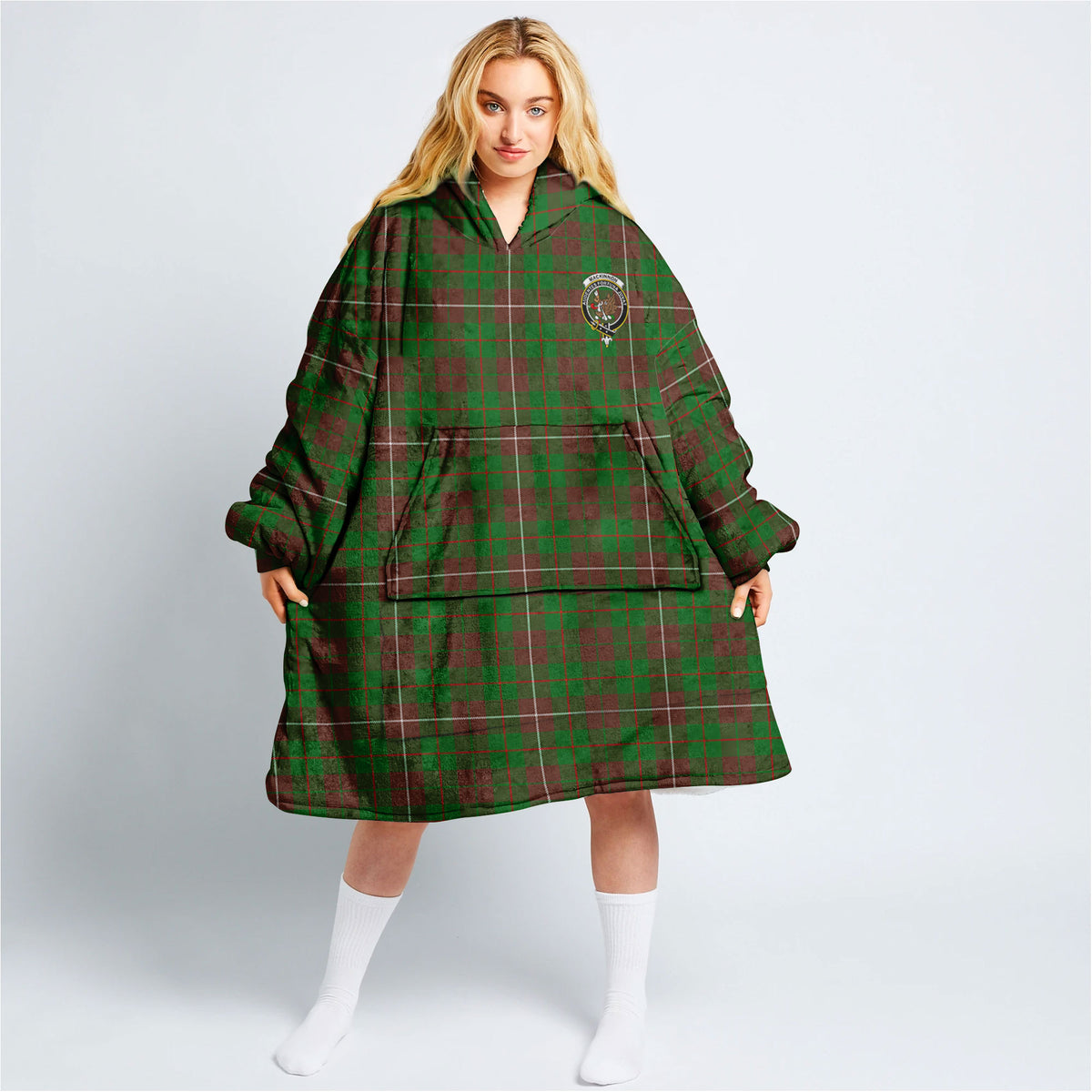 MacKinnon Hunting Modern Tartan Hoodie Blanket