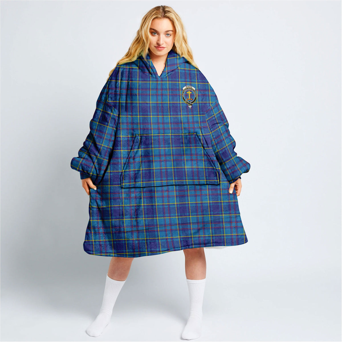 Mercer Modern Tartan Hoodie Blanket