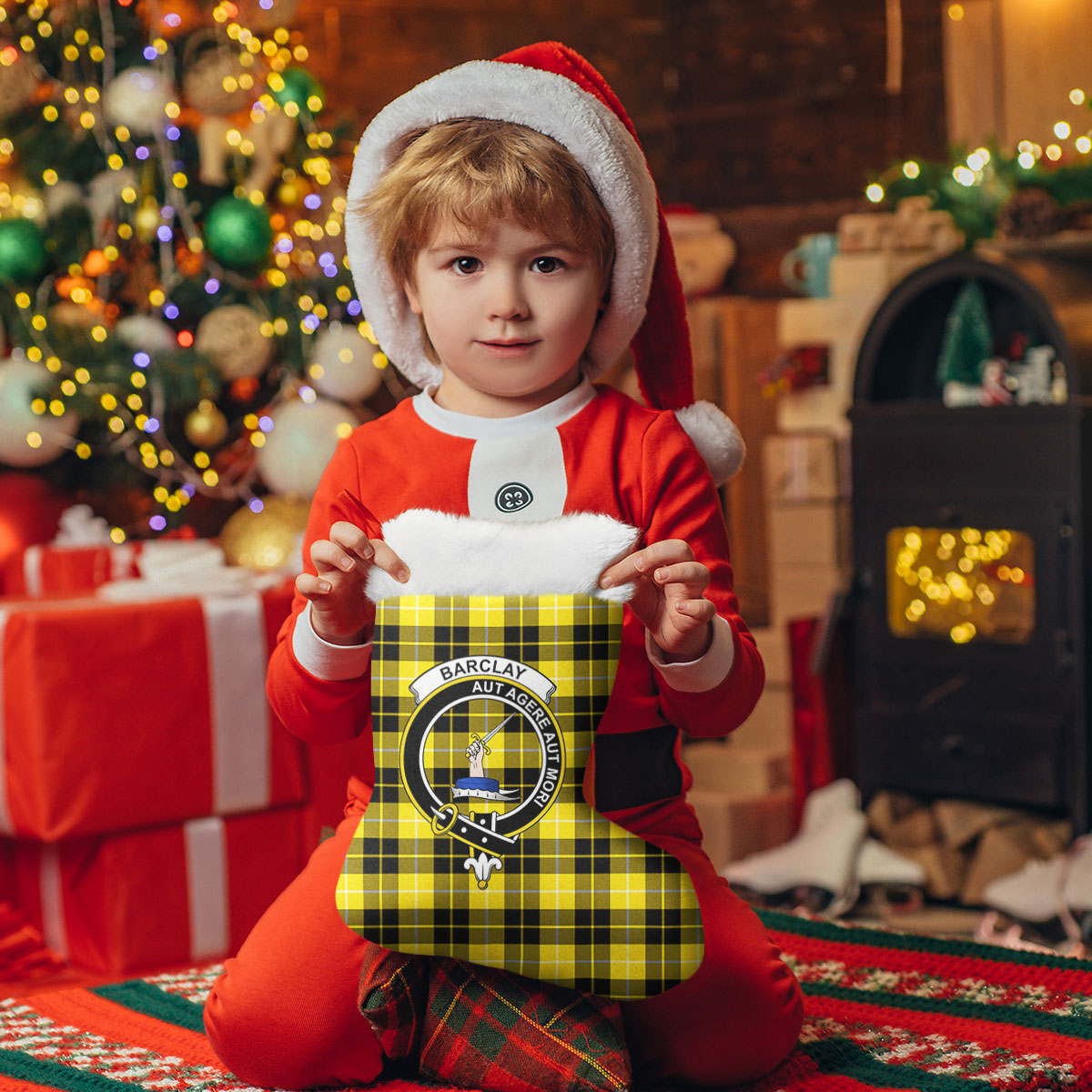 Barclay Dress Modern Tartan Crest Christmas Stocking