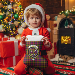 Carnegie Modern Tartan Crest Christmas Stocking