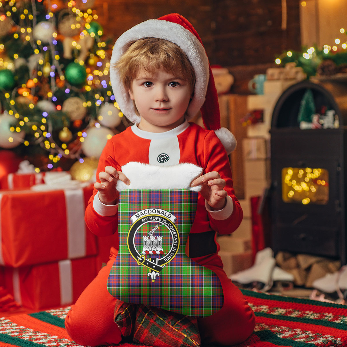 MacDonald (Clan Ranald) Tartan Crest Christmas Stocking