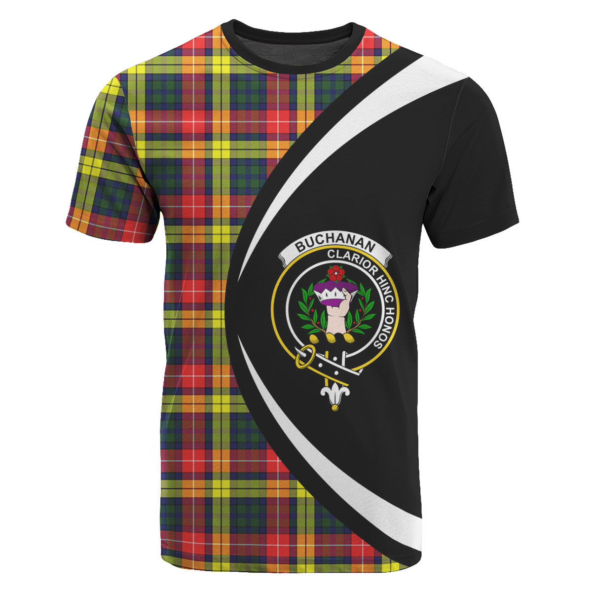 Buchanan Modern Tartan Crest T-shirt - Circle Style