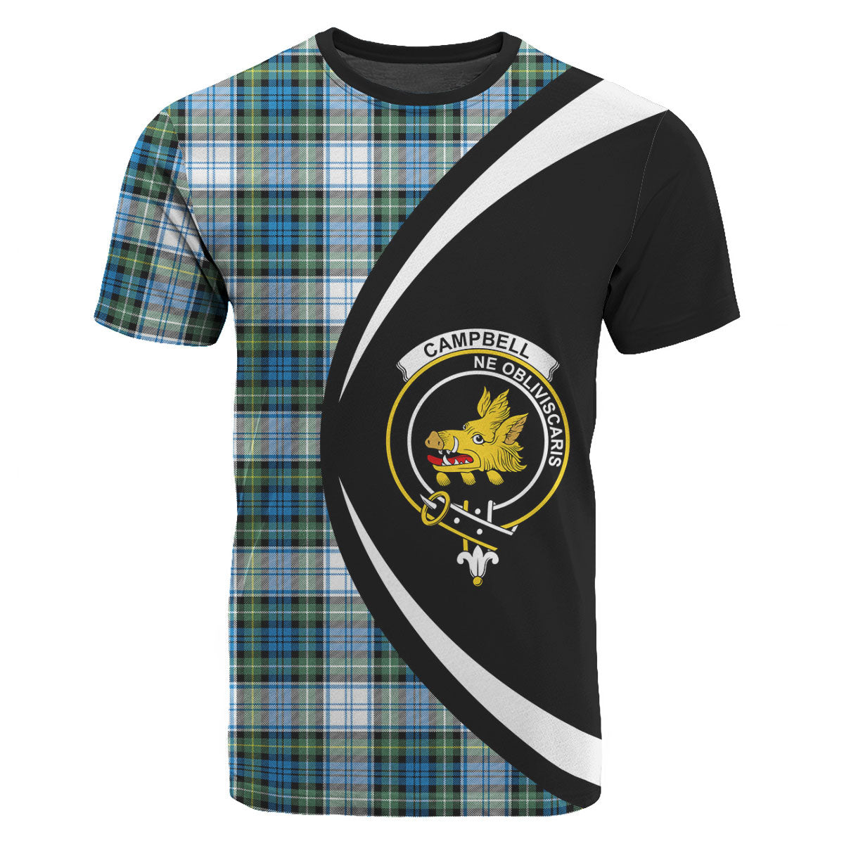 Campbell Dress Ancient Tartan Crest T-shirt - Circle Style