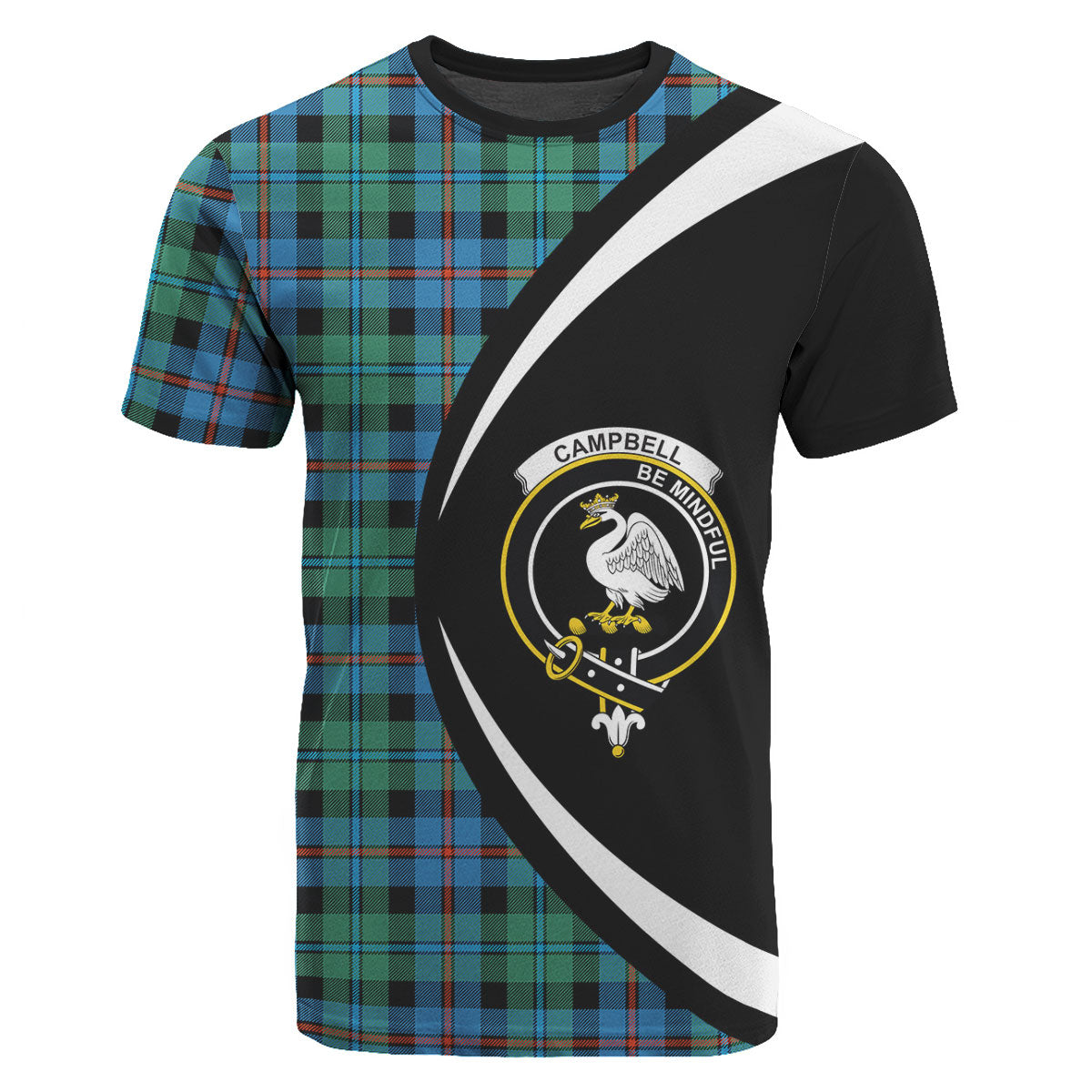 Campbell of Cawdor Ancient Tartan Crest T-shirt - Circle Style