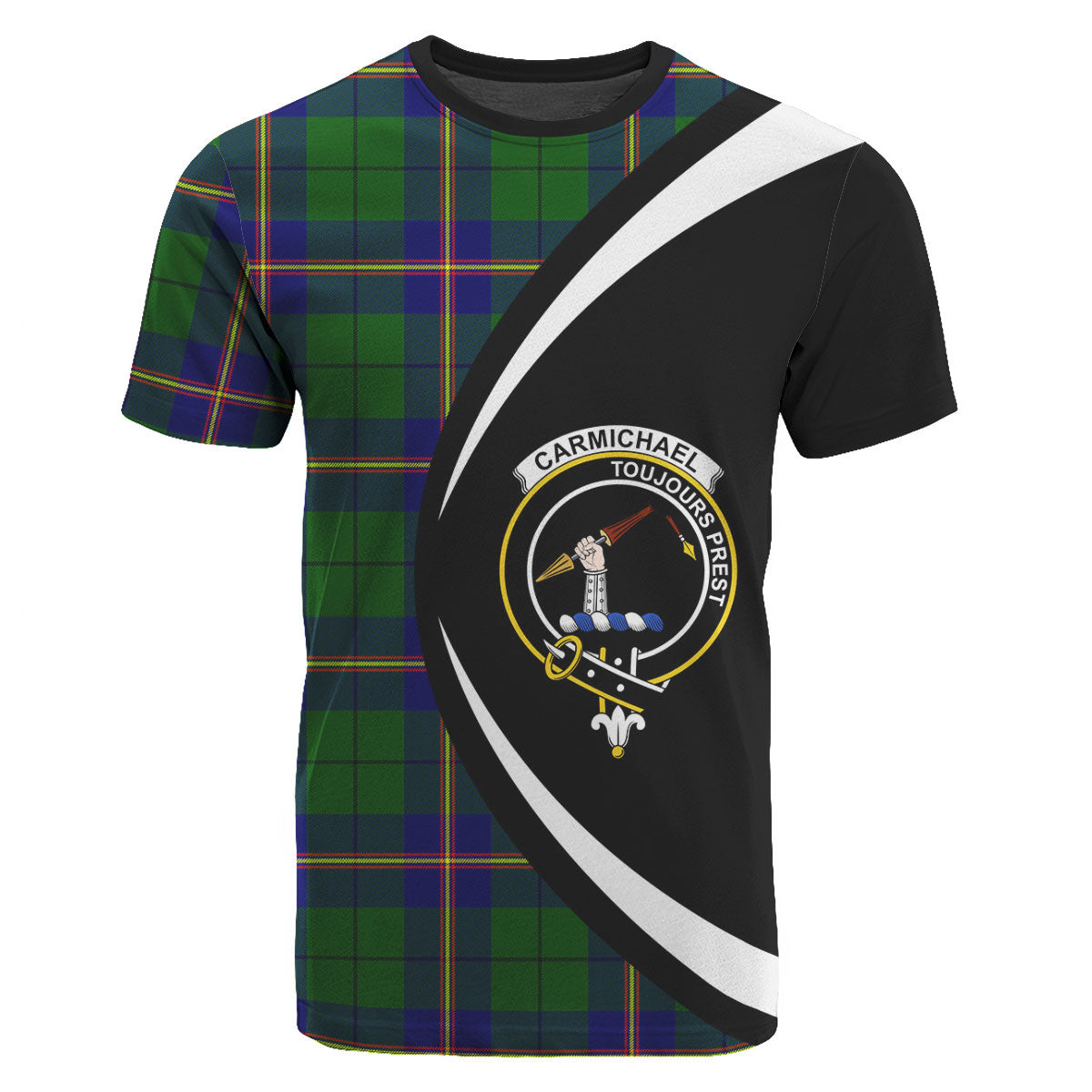 Carmichael Modern Tartan Crest T-shirt - Circle Style