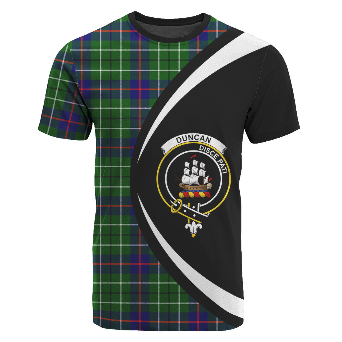 Duncan Modern Tartan Crest T-shirt - Circle Style