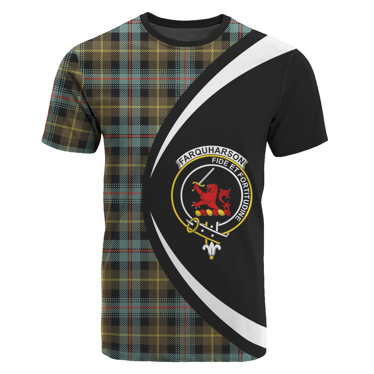 Farquharson Weathered Tartan Crest T-shirt - Circle Style