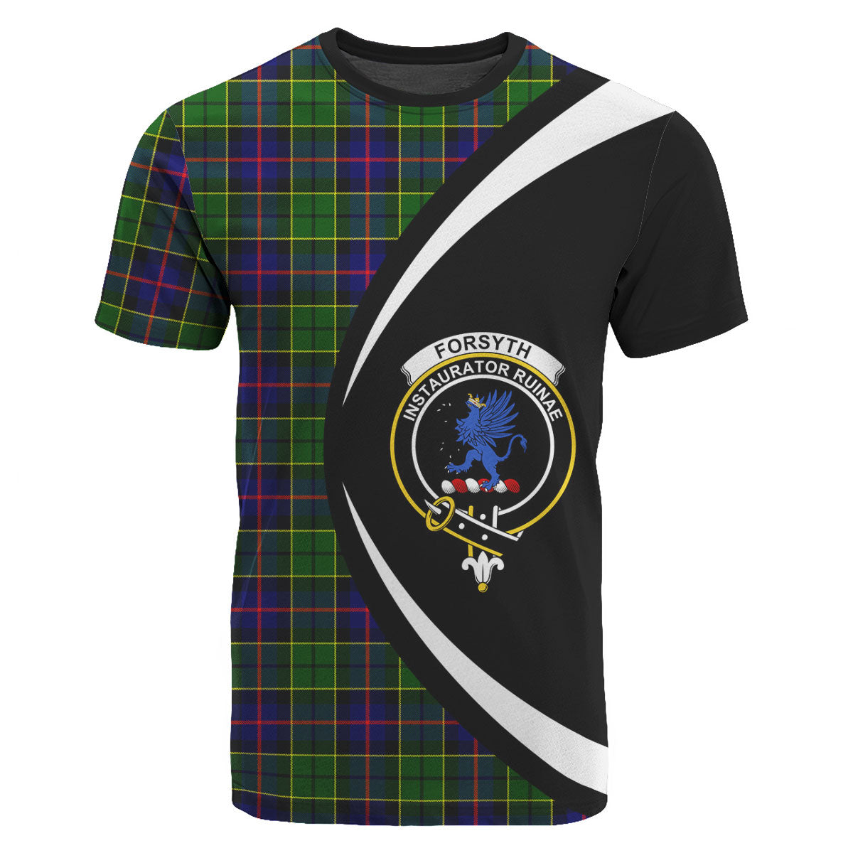 Forsyth Modern Tartan Crest T-shirt - Circle Style