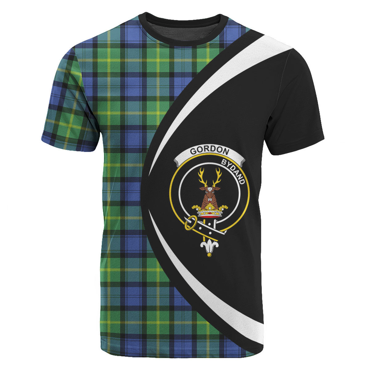 Gordon Old Ancient Tartan Crest T-shirt - Circle Style