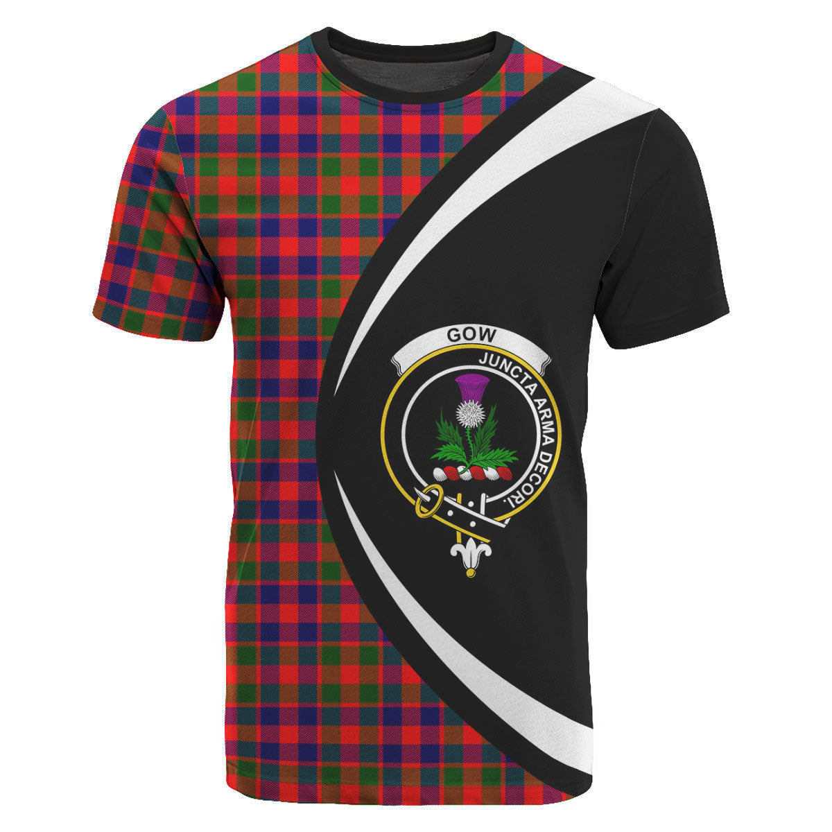 Gow (of Skeoch) Tartan Crest T-shirt - Circle Style