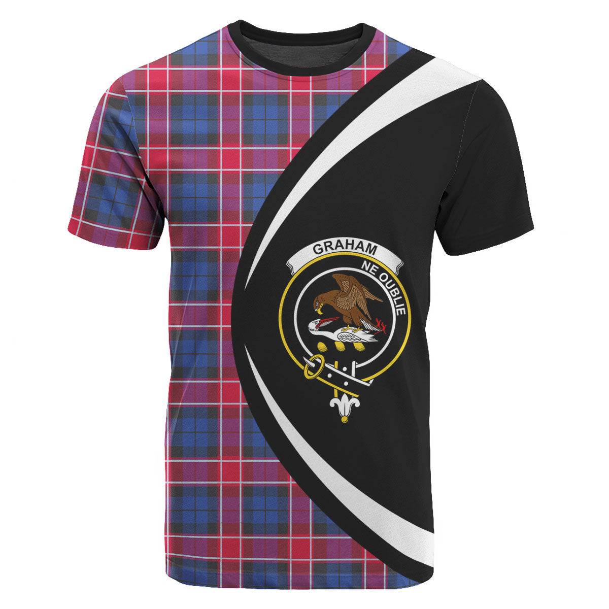 Graham of Menteith Red Tartan Crest T-shirt - Circle Style