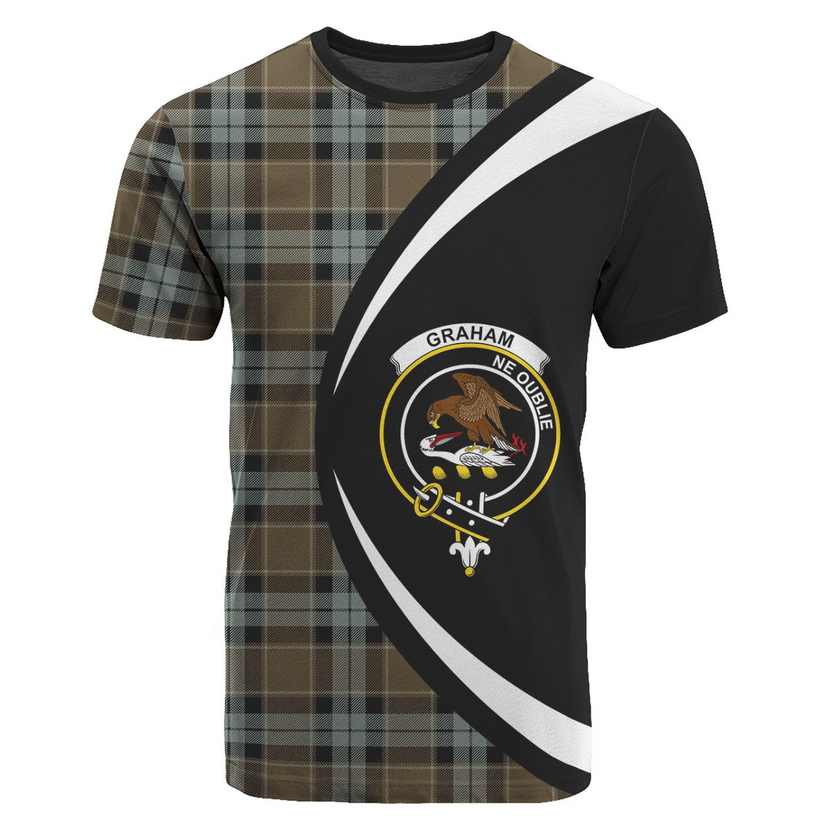 Graham of Menteith Weathered Tartan Crest T-shirt - Circle Style