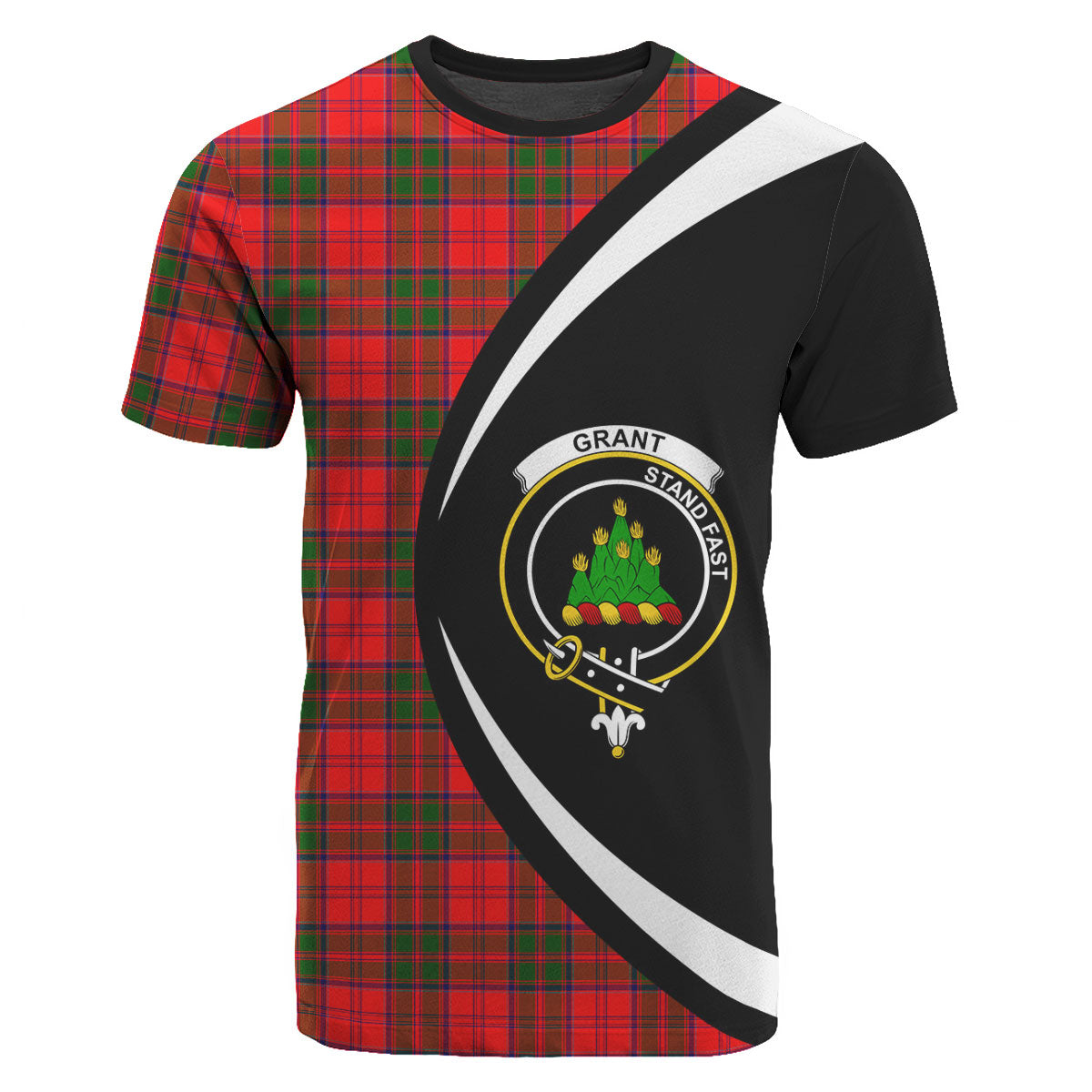 Grant Modern Tartan Crest T-shirt - Circle Style