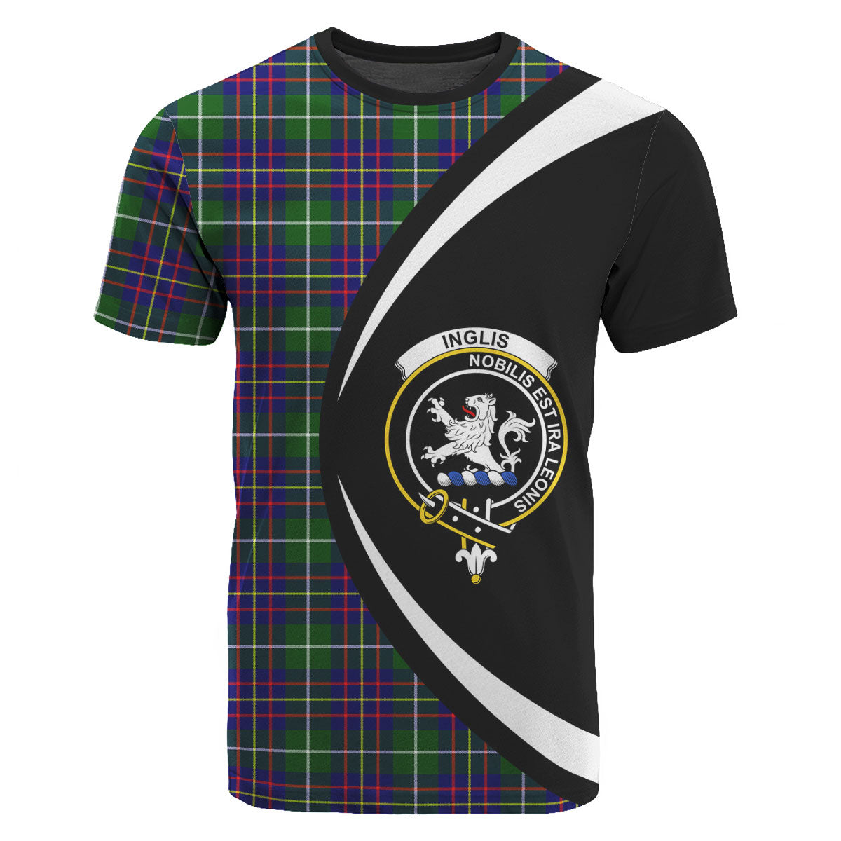 Inglis Modern Tartan Crest T-shirt - Circle Style