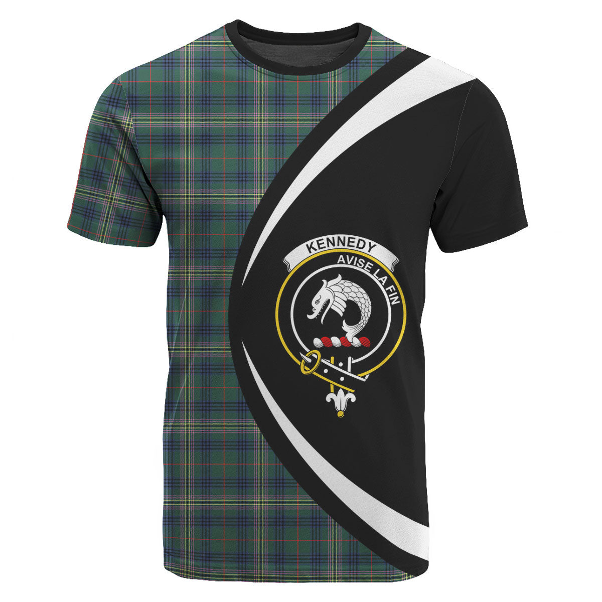 Kennedy Modern Tartan Crest T-shirt - Circle Style