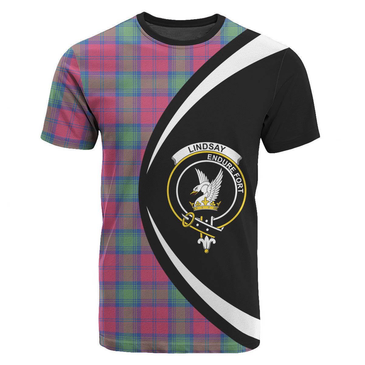 Lindsay Ancient Tartan Crest T-shirt - Circle Style