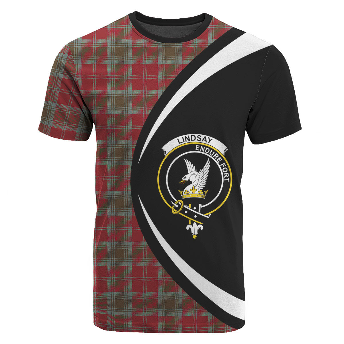 Lindsay Weathered Tartan Crest T-shirt - Circle Style