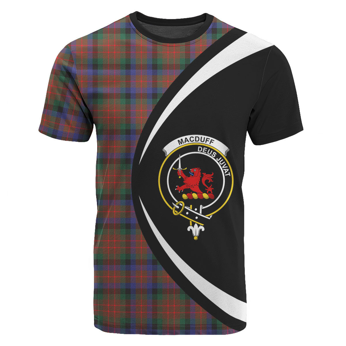 MacDuff Hunting Modern Tartan Crest T-shirt - Circle Style