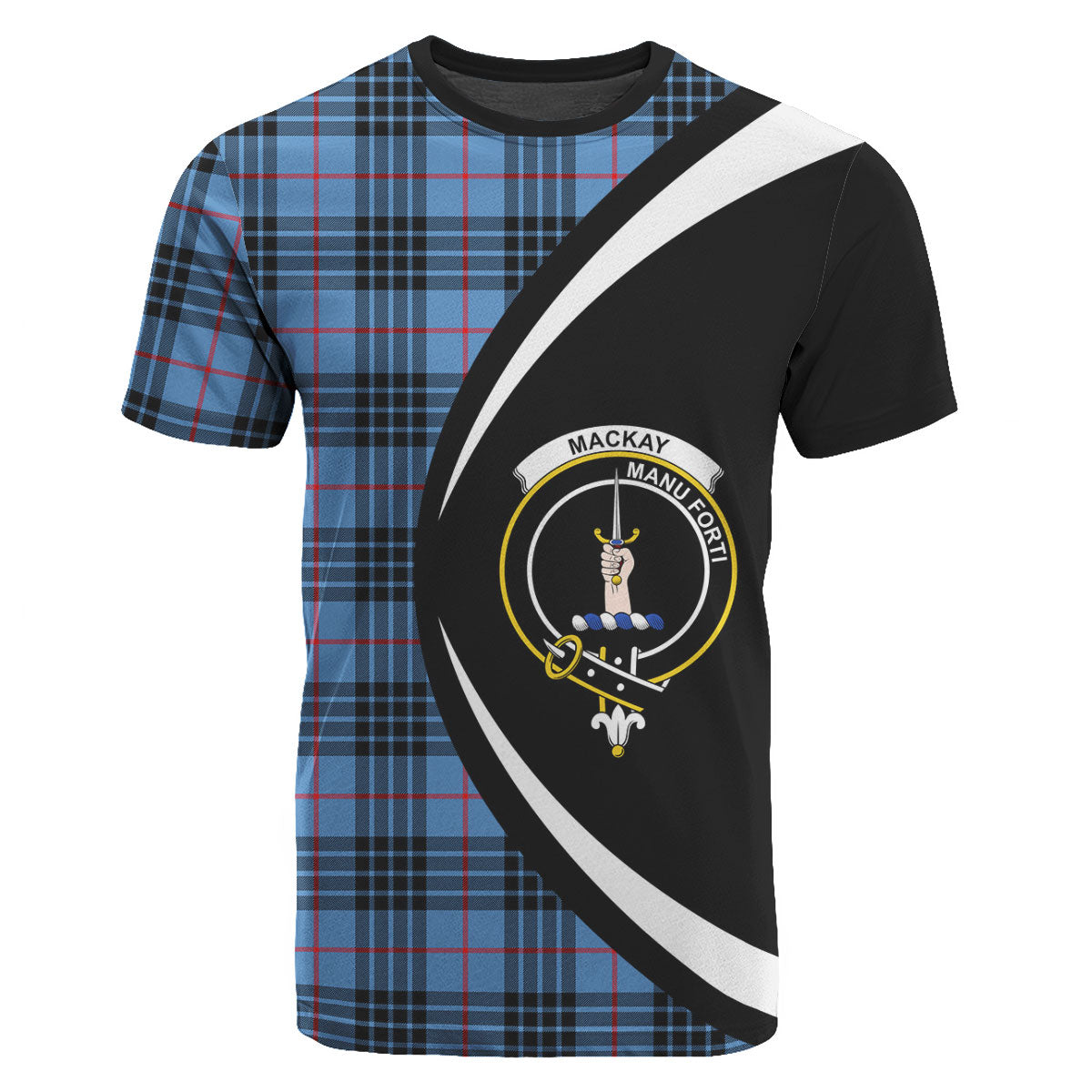 MacKay Blue Tartan Crest T-shirt - Circle Style