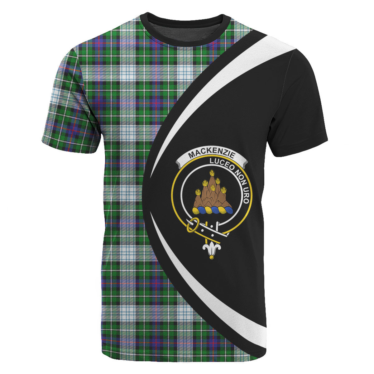 MacKenzie Dress Modern Tartan Crest T-shirt - Circle Style