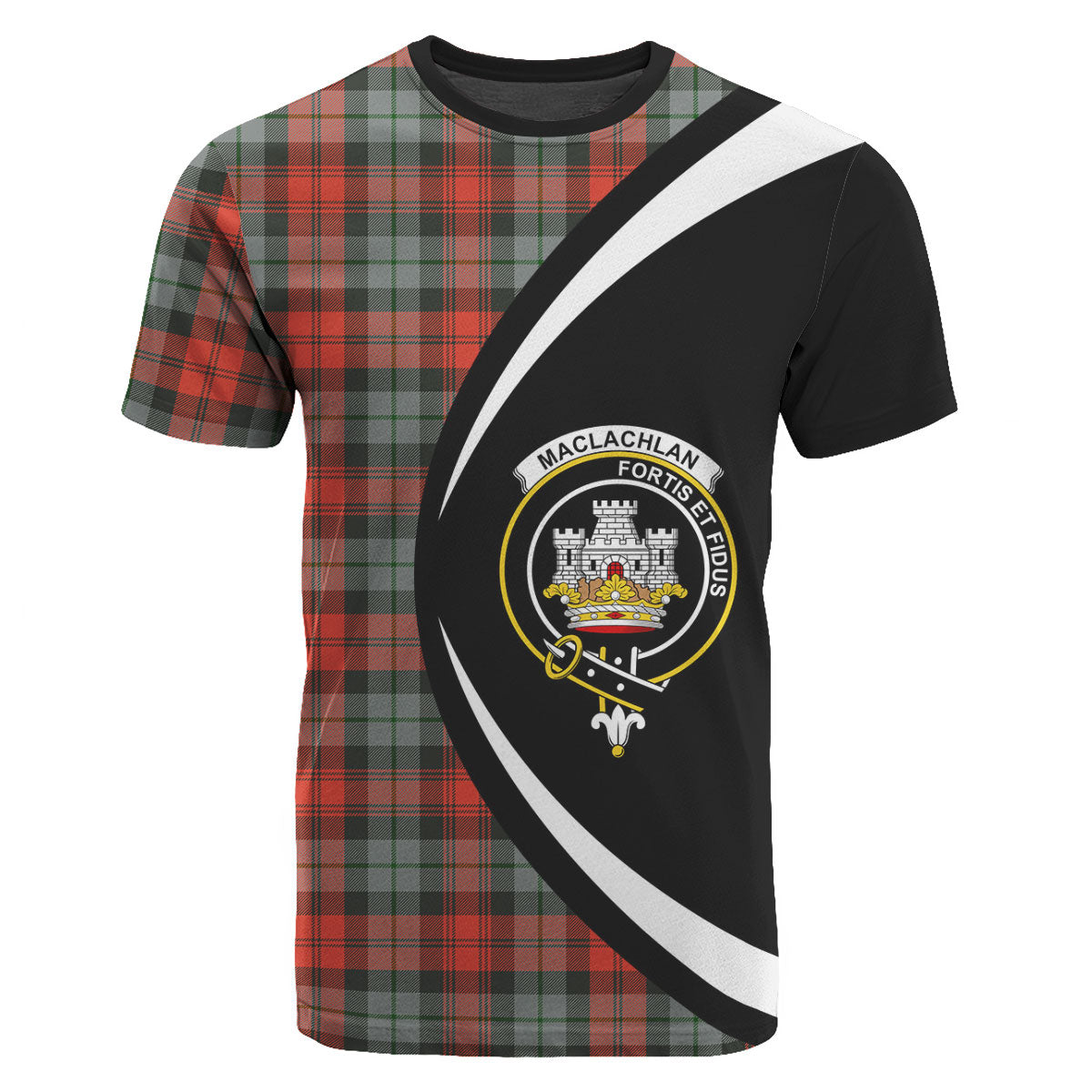 MacLachlan Weathered Tartan Crest T-shirt - Circle Style