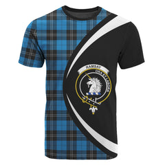 Ramsay Blue Ancient Tartan Crest T-shirt - Circle Style