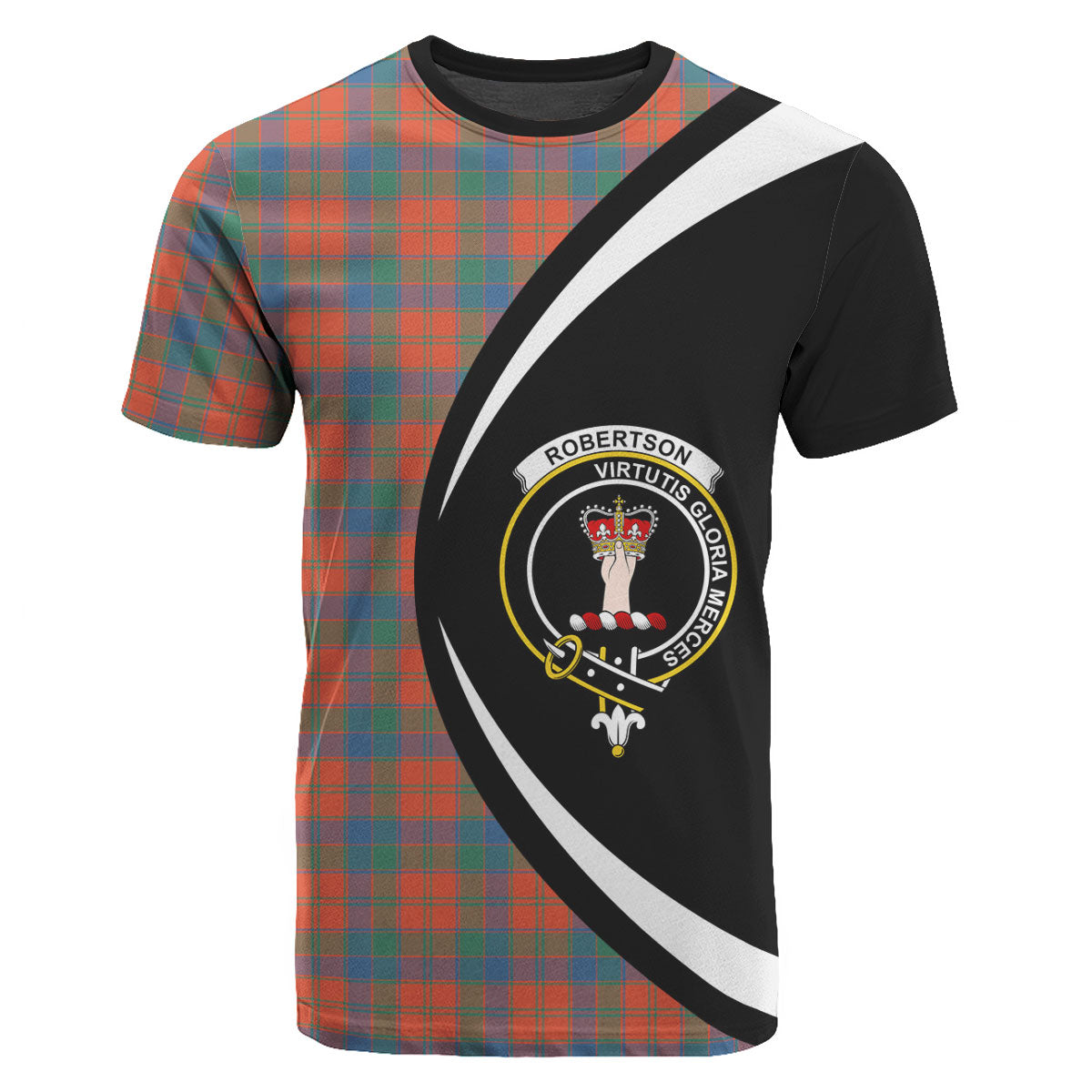 Robertson Ancient Tartan Crest T-shirt - Circle Style