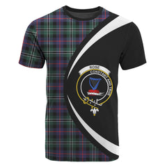 Rose Hunting Modern Tartan Crest T-shirt - Circle Style