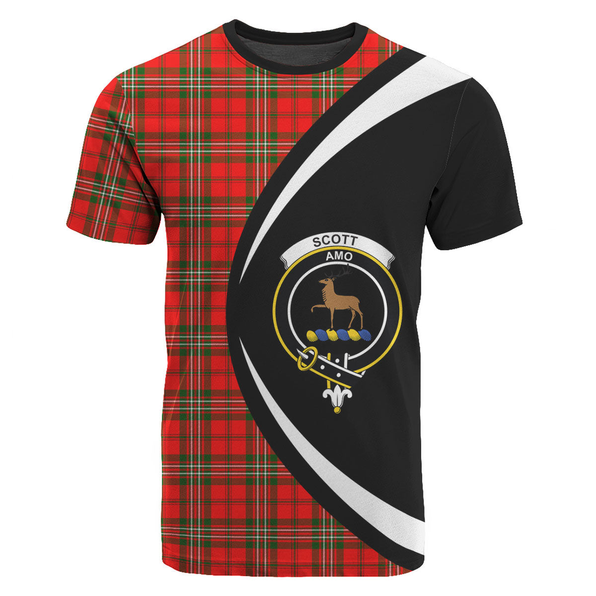 Scott Modern Tartan Crest T-shirt - Circle Style