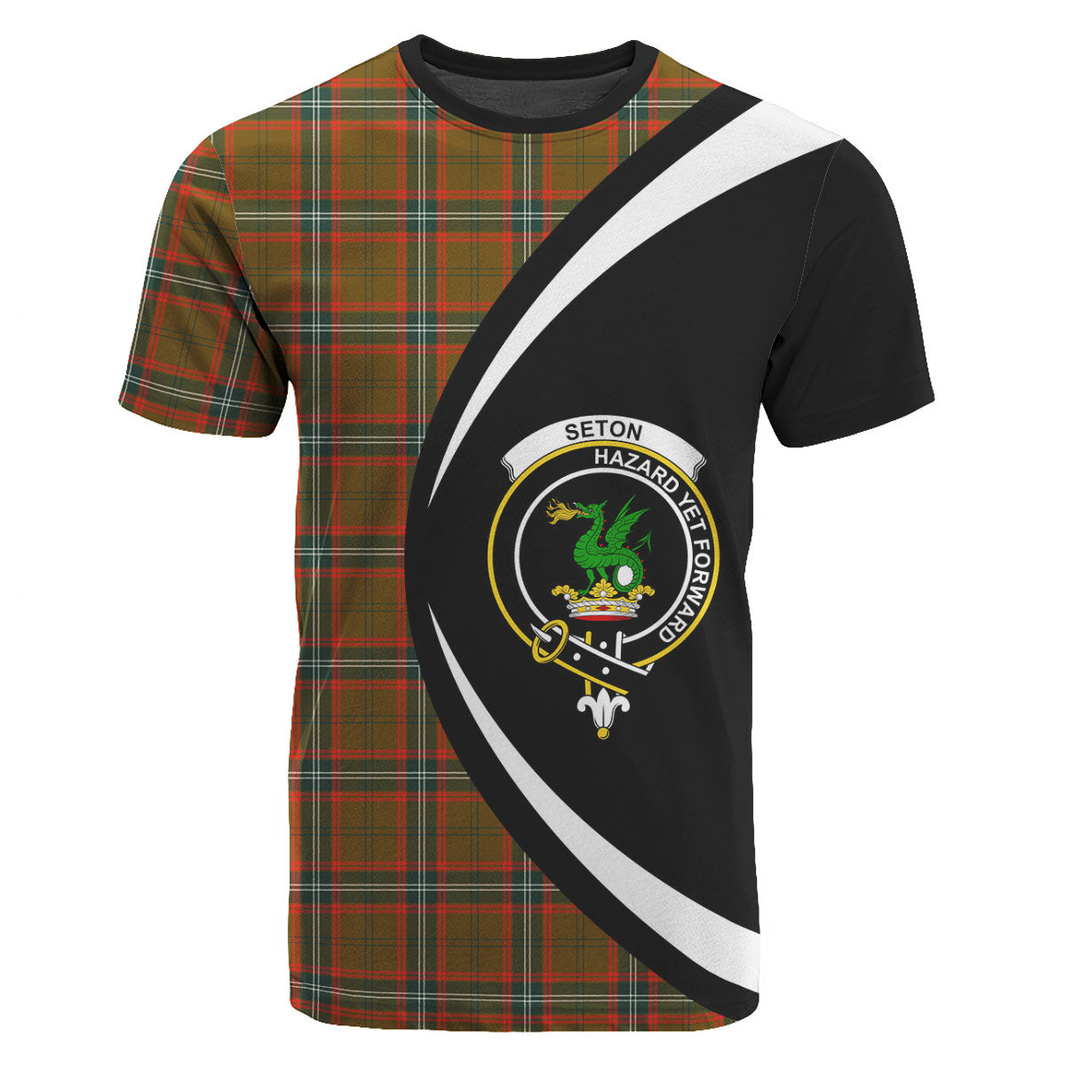 Seton Hunting Modern Tartan Crest T-shirt - Circle Style