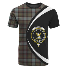 Stewart Old Weathered Tartan Crest T-shirt - Circle Style