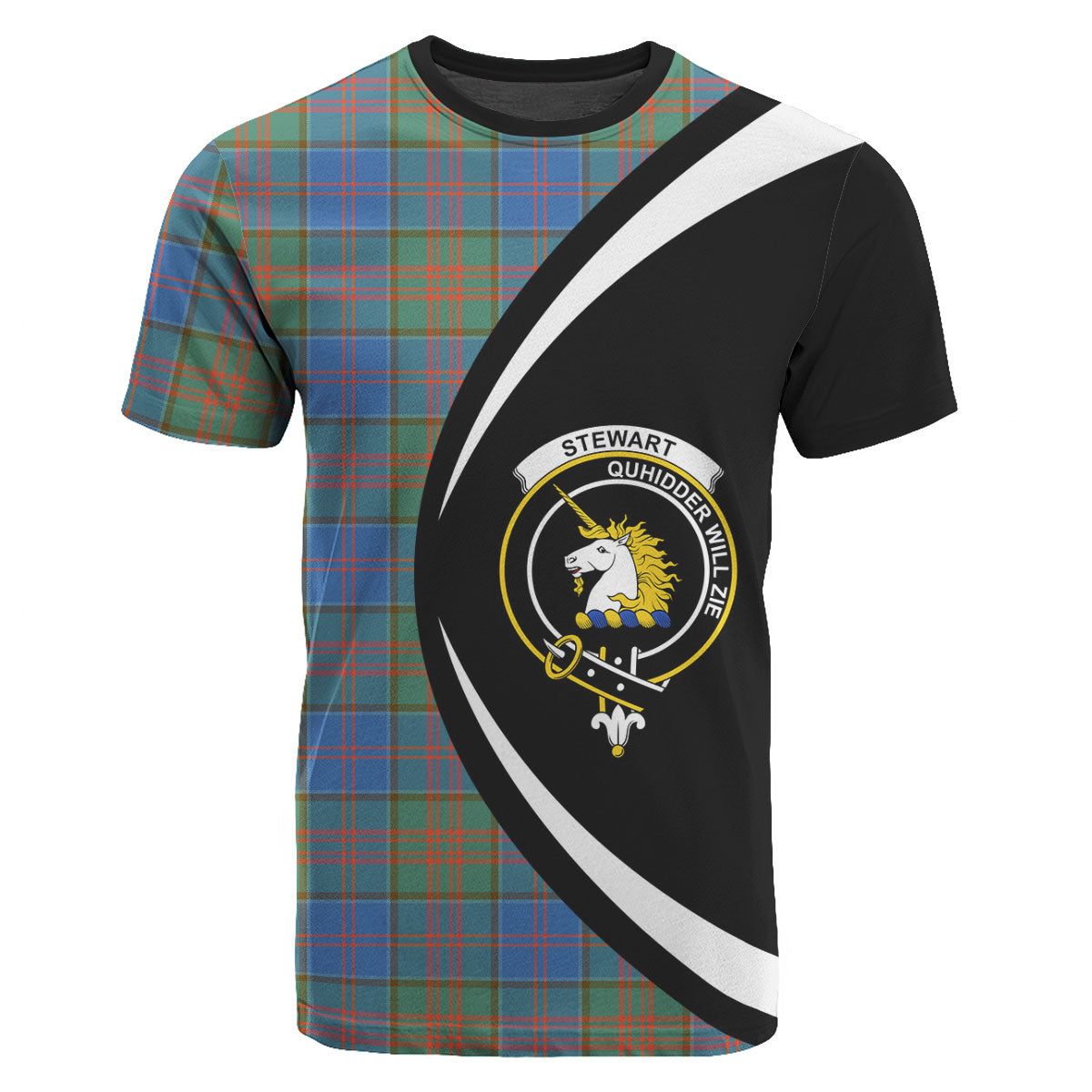 Stewart Hunting Modern Tartan Crest T-shirt - Circle Style