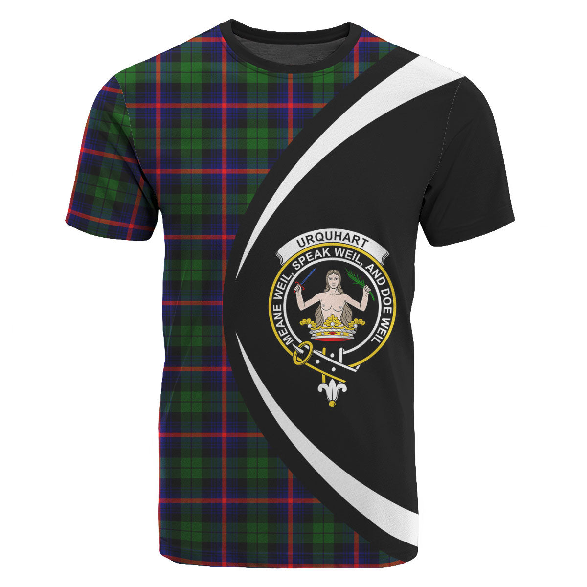 Urquhart Modern Tartan Crest T-shirt - Circle Style