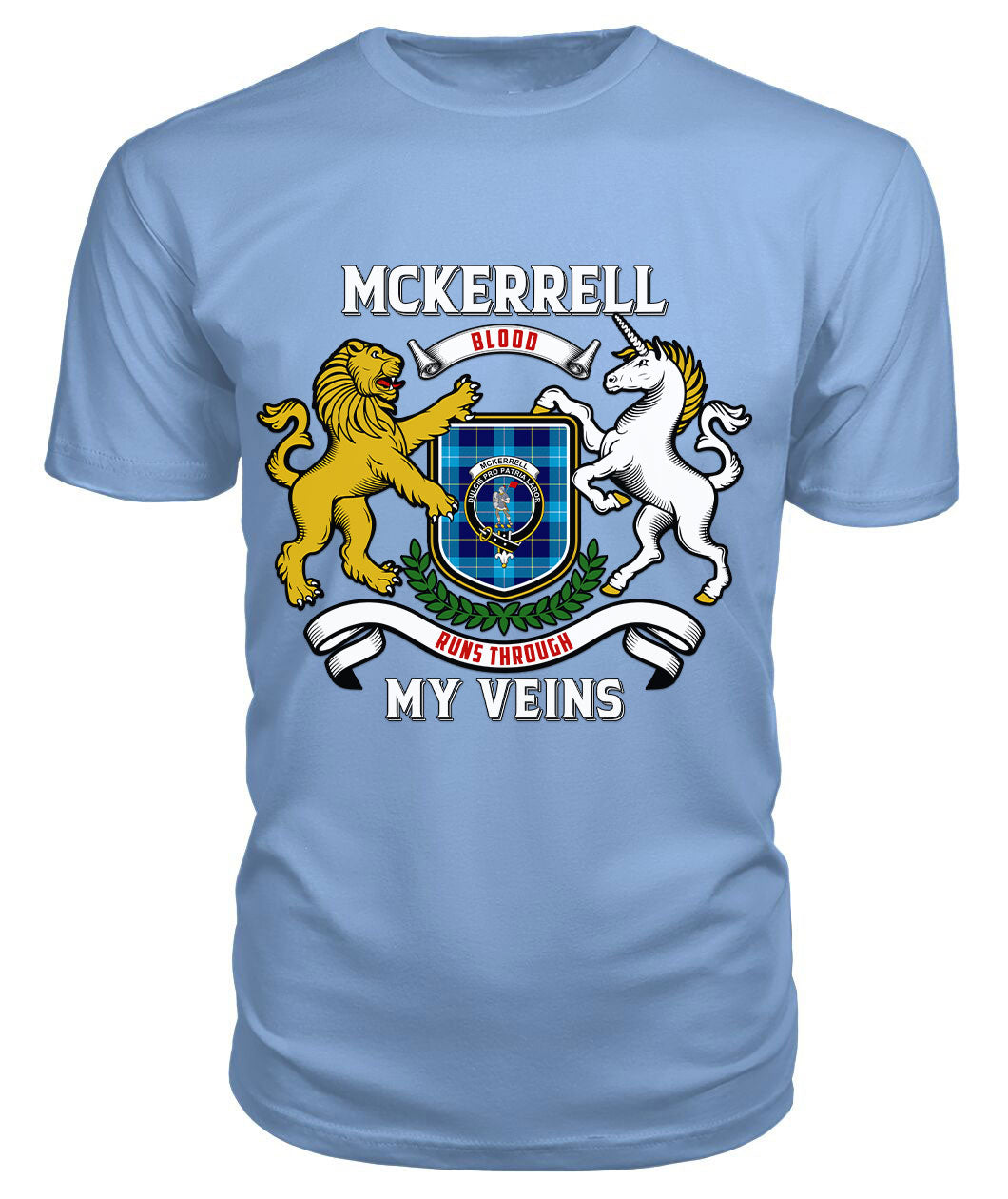 McKerrell Tartan Crest 2D T-shirt - Blood Runs Through My Veins Style