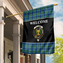 Falconer Tartan Crest Black Garden Flag