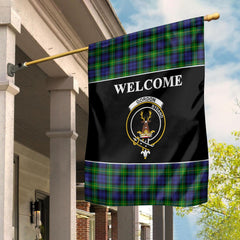 Gordon Tartan Crest Black Garden Flag