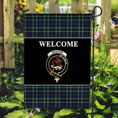 Graham Tartan Crest Black Garden Flag