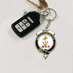 Gray Crest Keychain