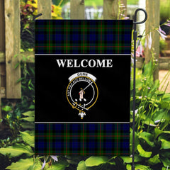 Gunn Tartan Crest Black Garden Flag