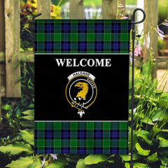 Haldane Tartan Crest Black Garden Flag