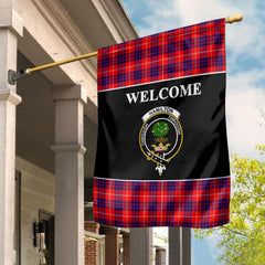 Hamilton Tartan Crest Black Garden Flag