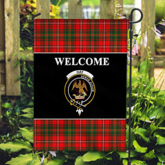 Hay Tartan Crest Black Garden Flag