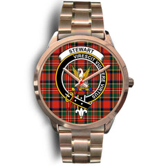 Stewart Family Tartan Crest Rose Gold Watch