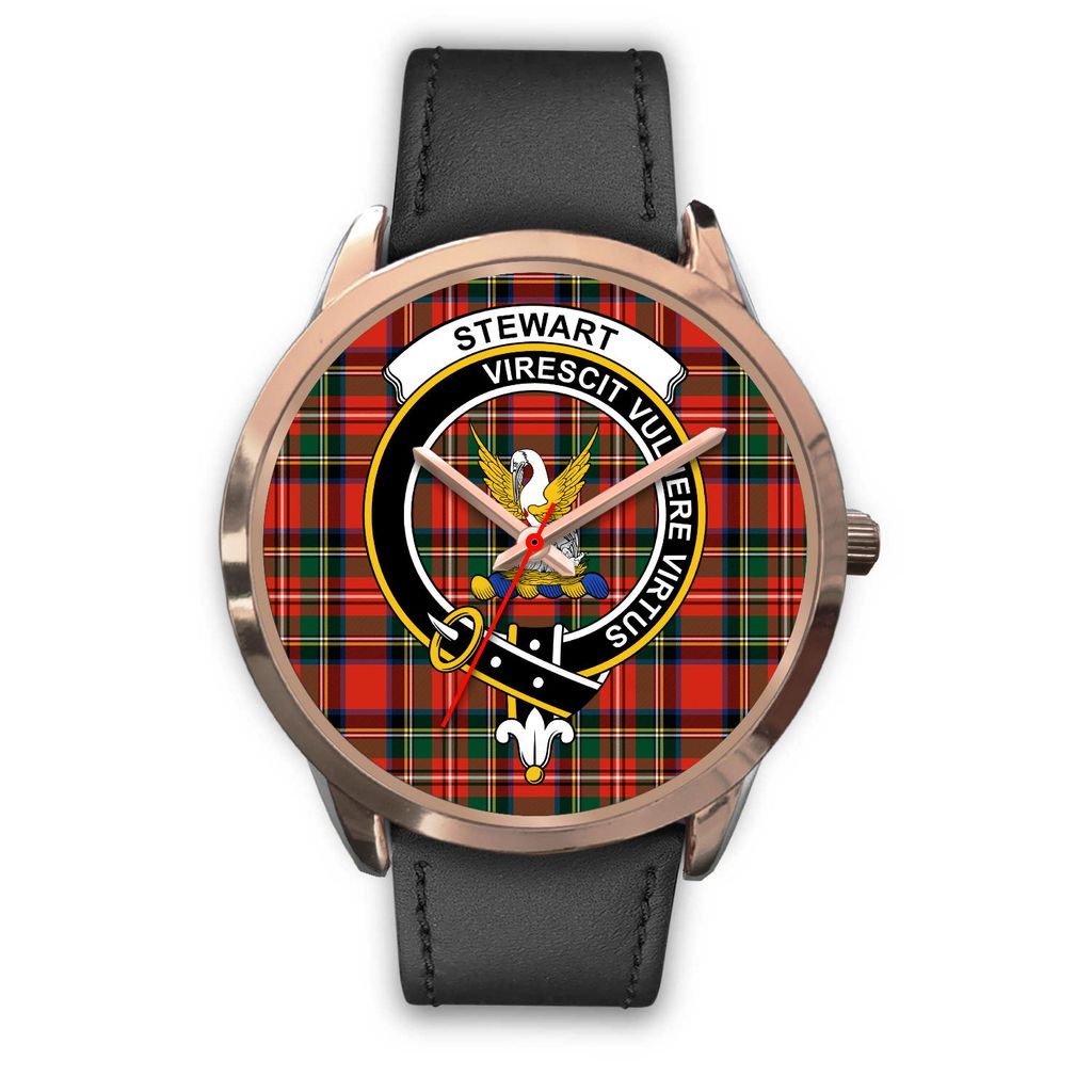 Stewart Family Tartan Crest Rose Gold Watch