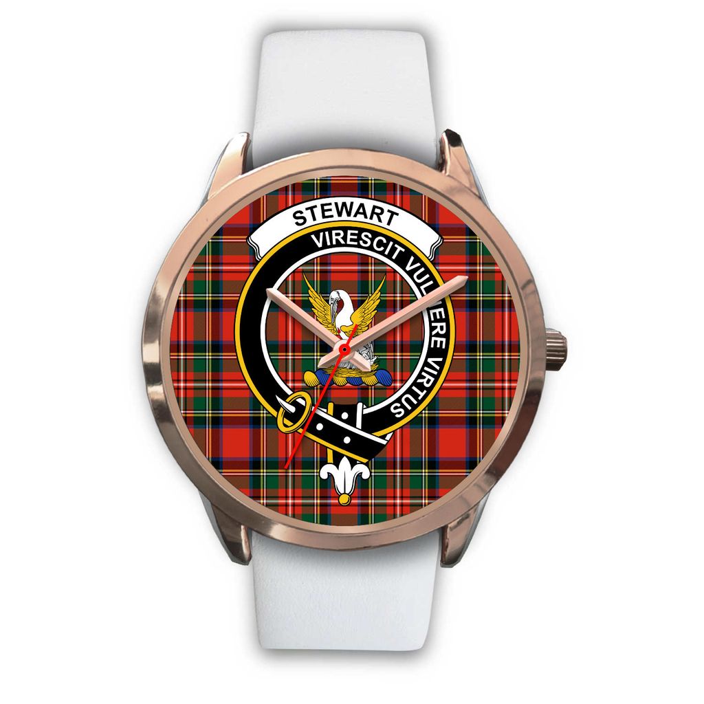 Stewart Family Tartan Crest Rose Gold Watch