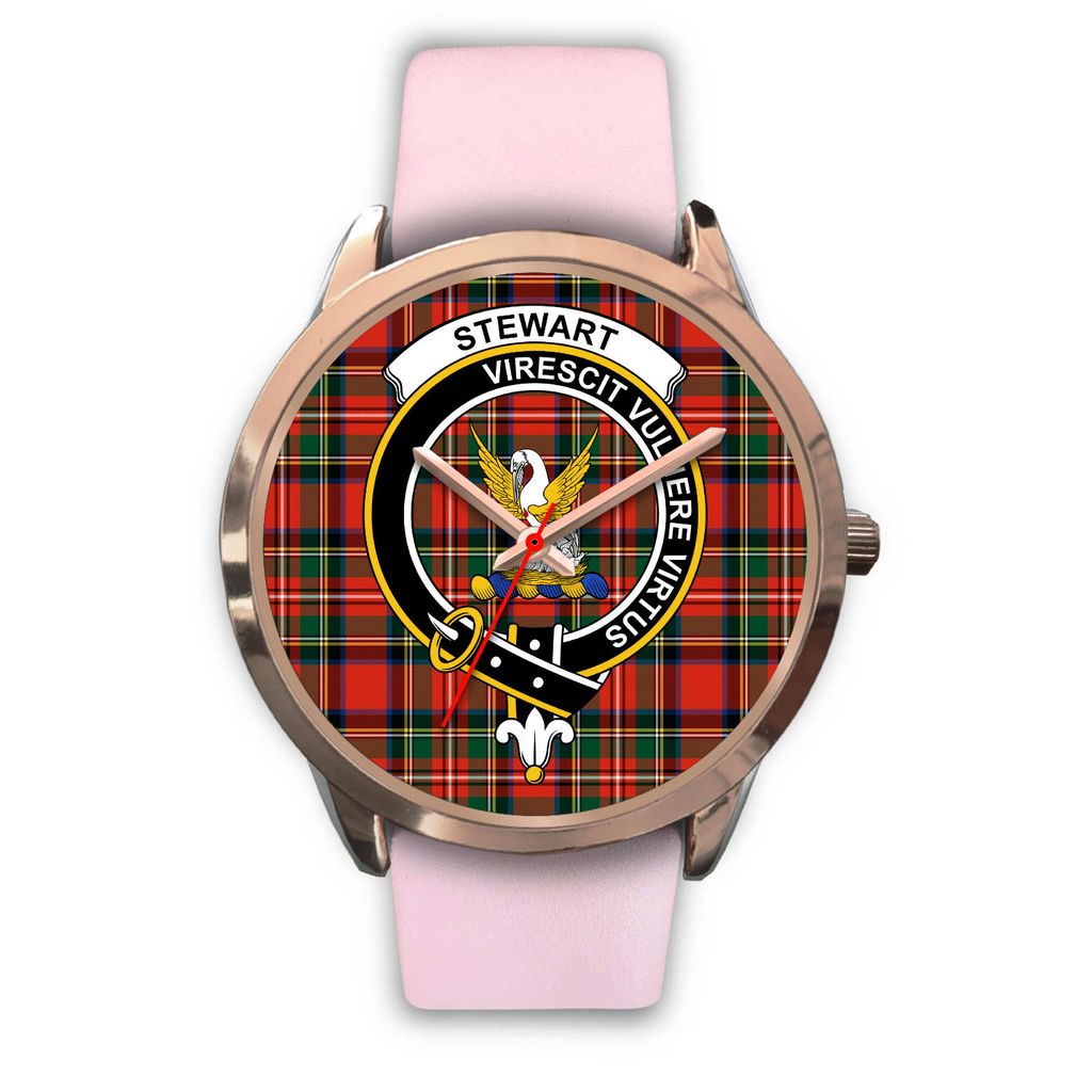 Stewart Family Tartan Crest Rose Gold Watch